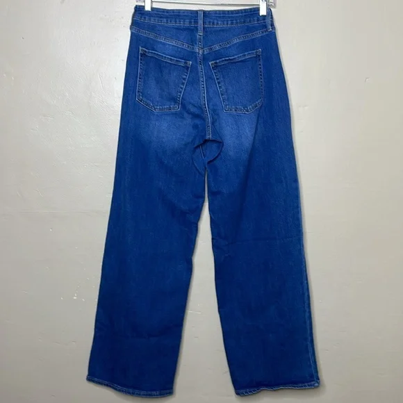 OLD NAVY Blue Jeans WOW WIDE LEG High Rise Stretchy Denim 4 - Picture 2 of 11